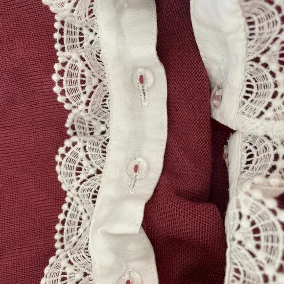 Sezane Pink Sweater with Removable White Lace - Picture 6 of 6